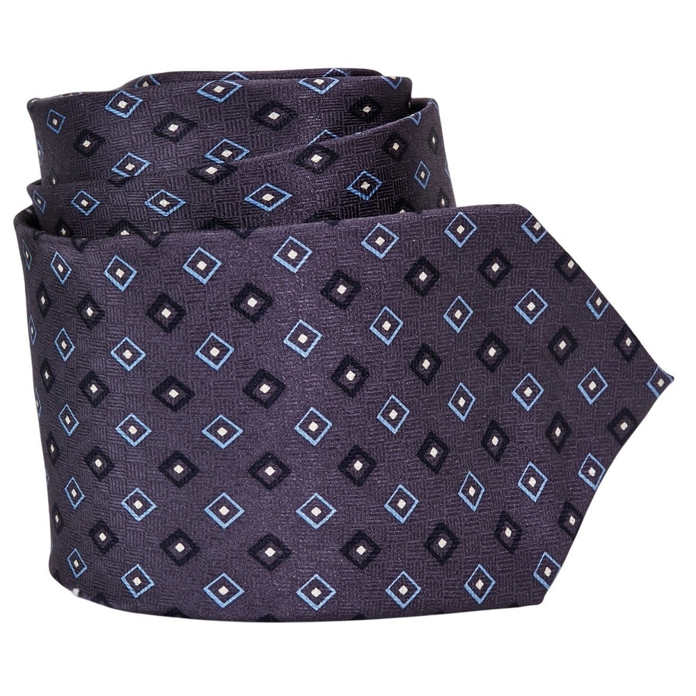 Bill Blass NEO Men's Necktie 100% Silk Designer Purple Geometric Diamond China